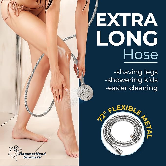 HammerHead Showers® Solid Metal 3-Spray Handheld Shower Head - Image 5