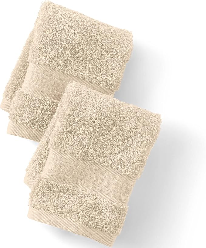 Lands' End Supima Towel Dark Sand Washcloth Set by LandsEnd
