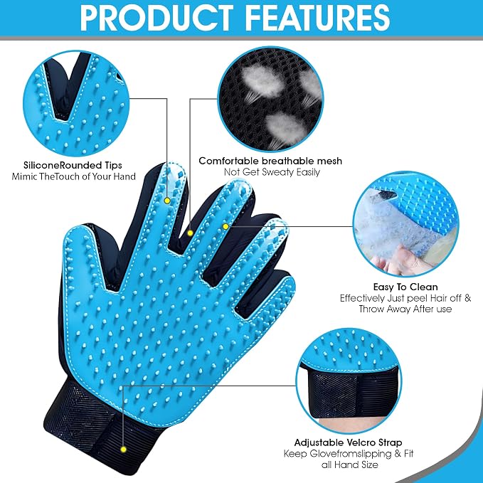 Upgrade Pet Grooming Gloves, Grooming Gloves - Image 3