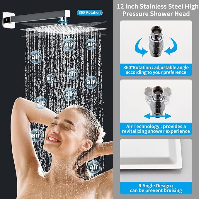 12inch Polished Chrome Shower System - Image 4
