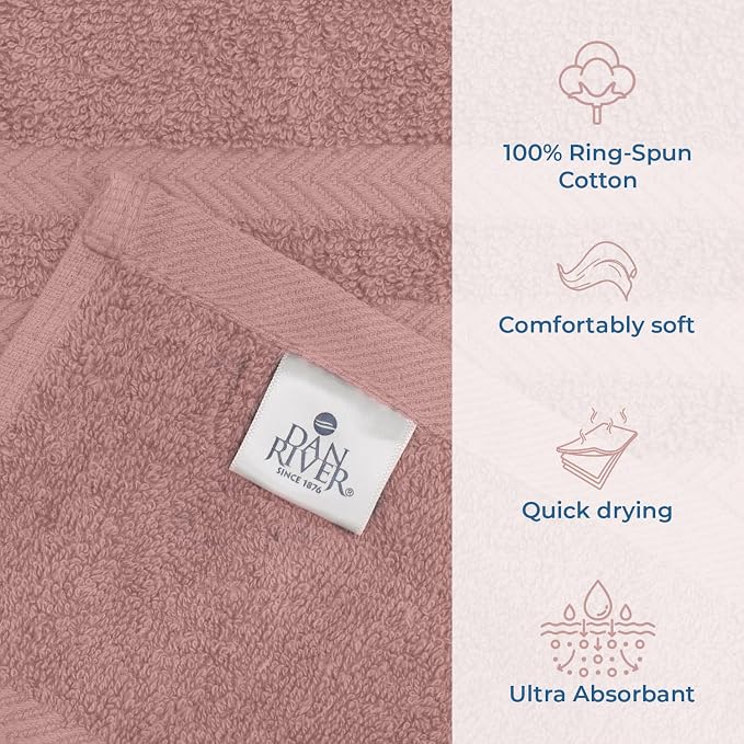 DAN RIVER 2 Pack Luxury Bath Sheets 35x70, 600 GSM, Soft & Quick Dry 100% Ring - Image 6