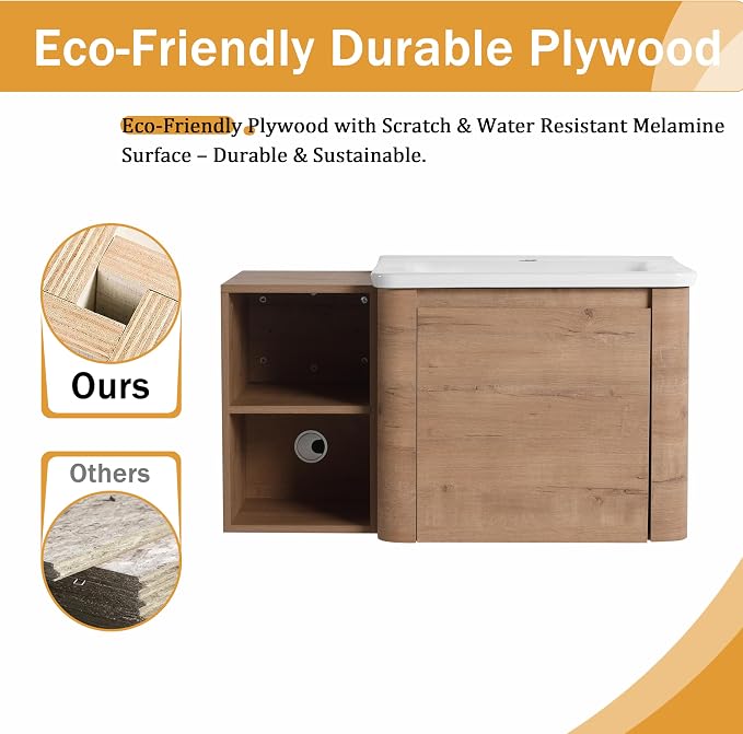 36 Inch Wall-Mounted Vanity - Image 5