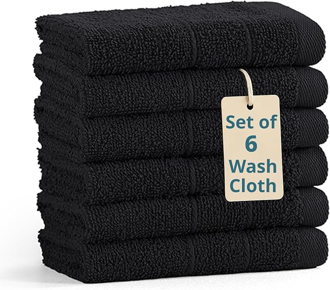 Casa Platino 100% Cotton Washcloths 6 Pack by CasaPlatino