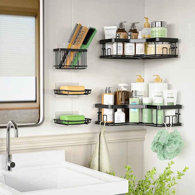 MAXIFFE 5 Pack X-Large Corner Shower Caddy, - Image 2
