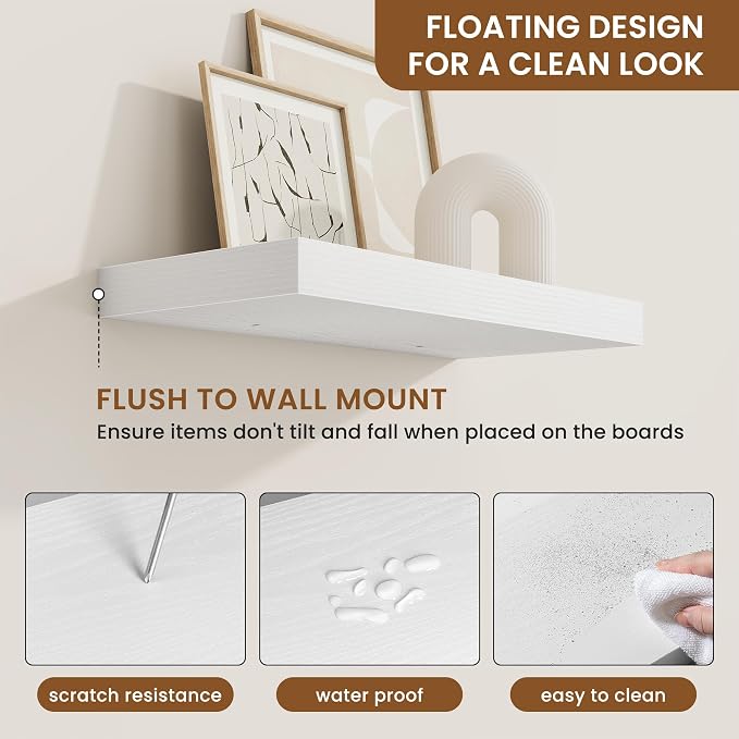 fuqing Floating Shelves for Wall, Wall Mounted Wood Floating Shelf - Image 5