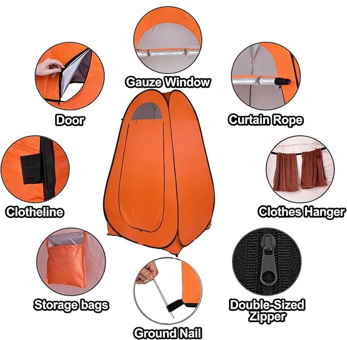 4x4ft Pop Up Privacy Shower Tent - Image 6