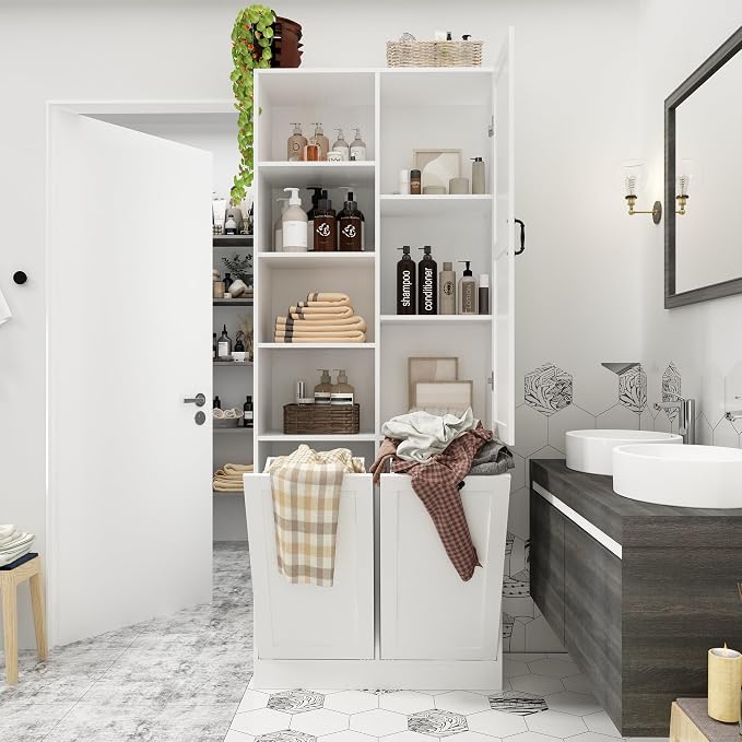 ECACAD Tall Bathroom Storage Cabinet by ECACAD