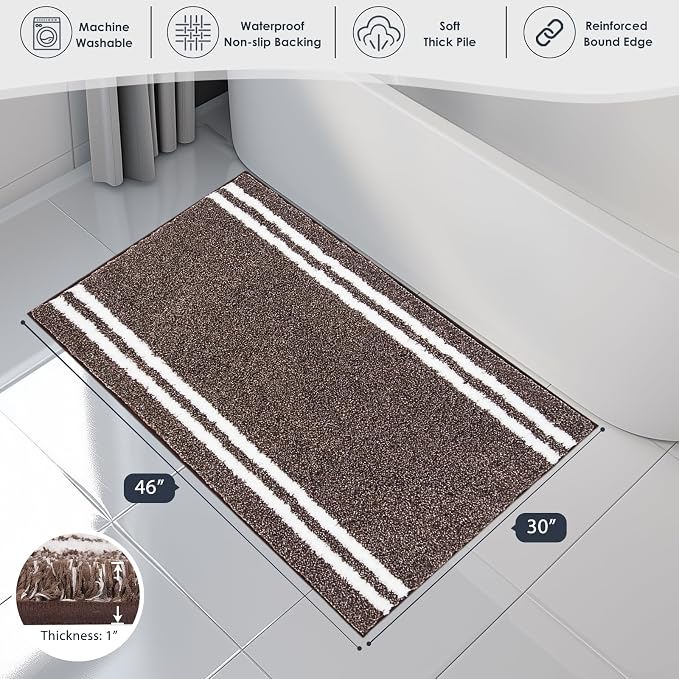 PURRUGS Bathroom Rug Non-Slip Machine Washable 30" x 46", Super Absorbent and - Image 7
