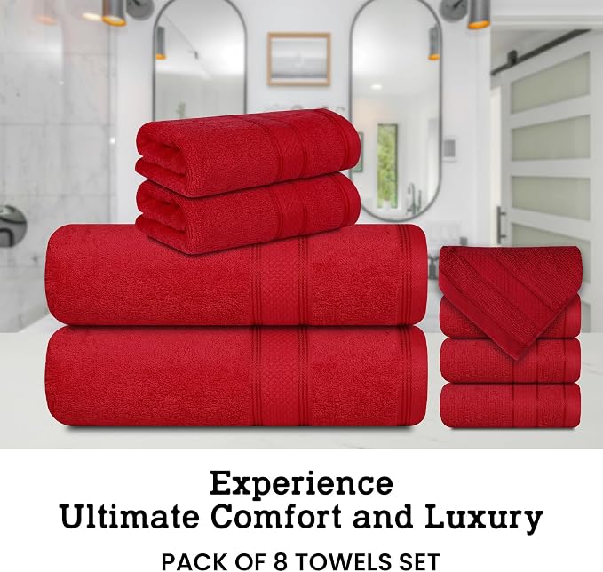 Casa Lino Bath Towel Set of 8 - Image 2