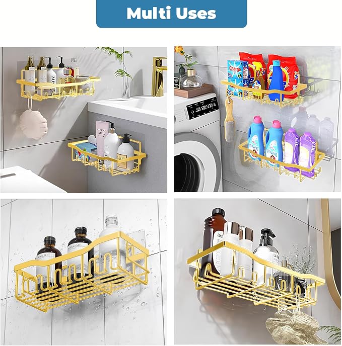 Fab Glass and Mirror 5-Pack Shower Caddy, Bathroom Caddy - Image 3