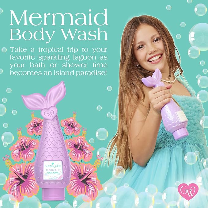 Glimmer Wish Mermaid Kids Body Wash, Gentle Cleanser and Moisturizing Sulfate - Image 2