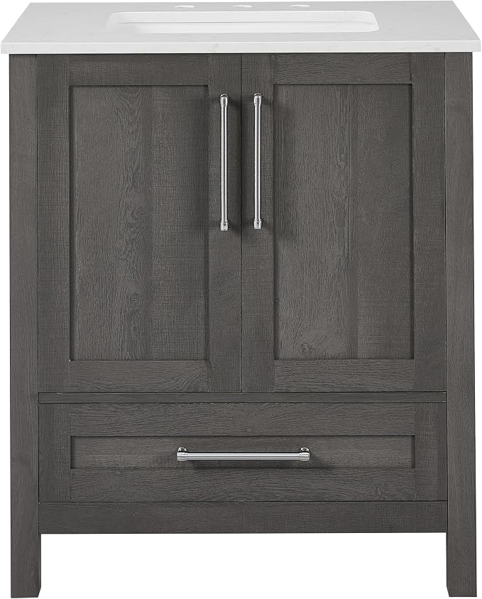 Daisy Grey Wood 30-Inch Single Bathroom Vanity - Image 2