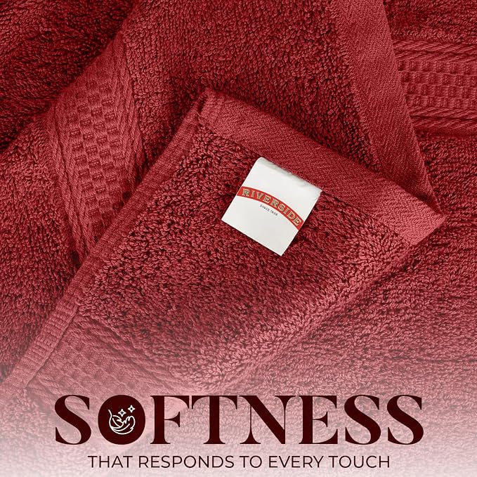 RIVERSIDE 100% Ring Spun Cotton Large Bath Towels Set of 4, 27 x 54 Inches – - Image 4