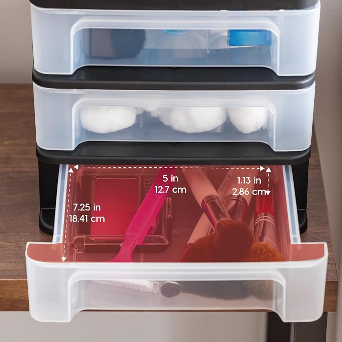 IRIS USA Small 3-Drawer Desktop Organizer, 4 Pack, - Image 4