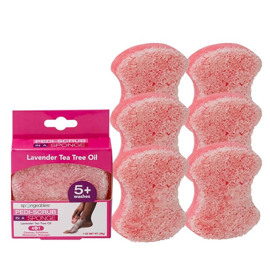 Spongables Pedi Scrub Foot Exfoliating 5+ Wash Travel Sponge by Spongeables