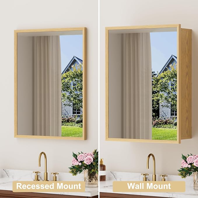 20x28 Inch Wood Medicine Cabinet - Image 5