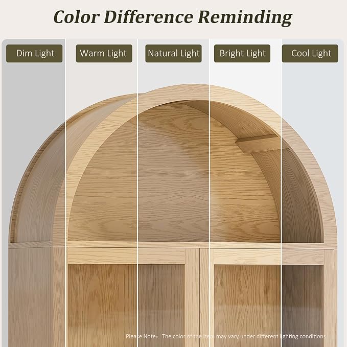 Alohappy Arched Kitchen Pantry, Modern Wood Kitchens Storage Cabinets - Image 7