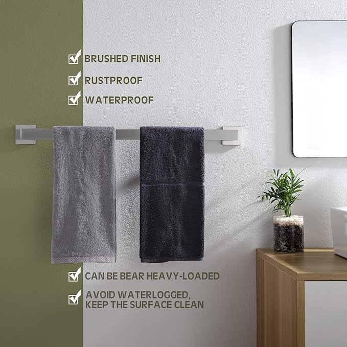 KOKOSIRI 20-Inch Single Towel Bar, Bathroom Kitchen Towel Holder, Wall Mounted - Image 4