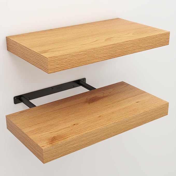 Floating Shelves for Wall, 7.9" Deep Wall Mounted Wood Shelves for Bathroom - Image 3