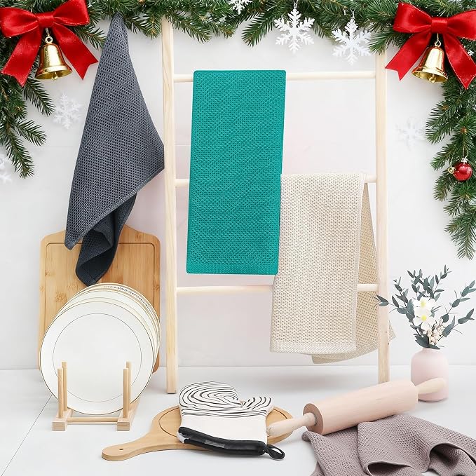 Homaxy 100% Cotton Waffle Weave Kitchen Dish Towels, Ultra Soft Absorbent Quick - Image 6