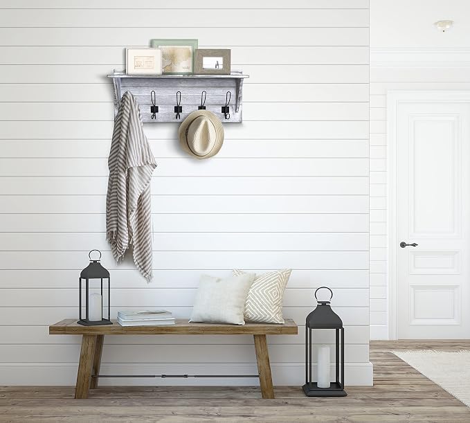 HBCY Creations Rustic Wall Mounted Coat Rack - Image 5