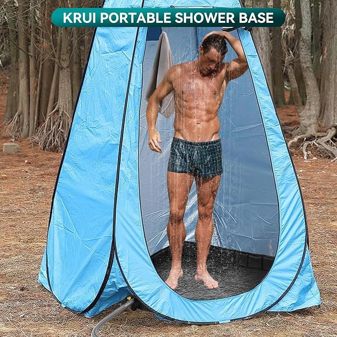 KRUI Camping Shower Base, Foldable Shower Tent Awning Base - Image 2