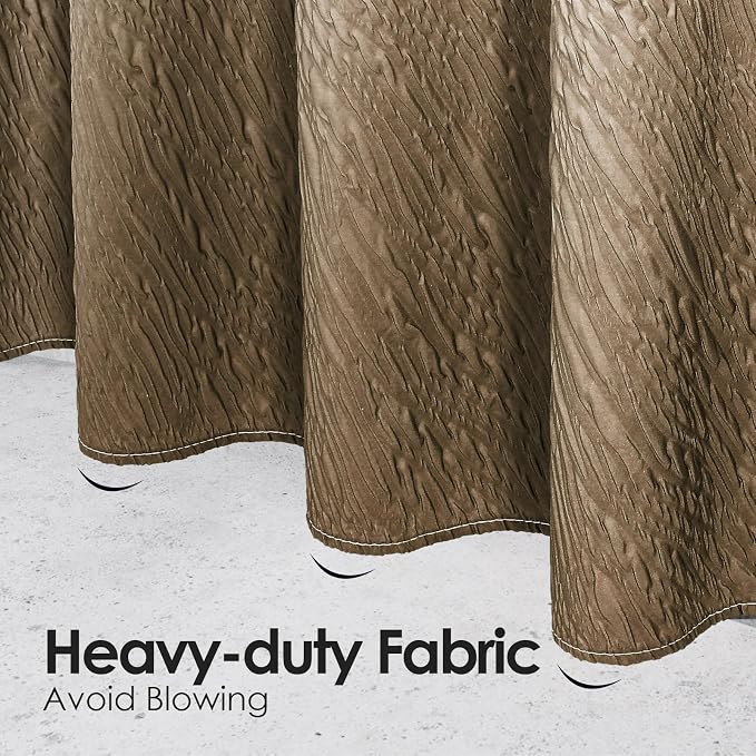 MitoVilla Brown Ombre Shower Curtain Set - Image 6