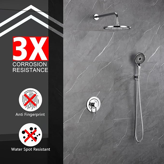 sumerain Shower System Concealed Shower Faucet Set, Rainfall Shower Faucet - Image 7