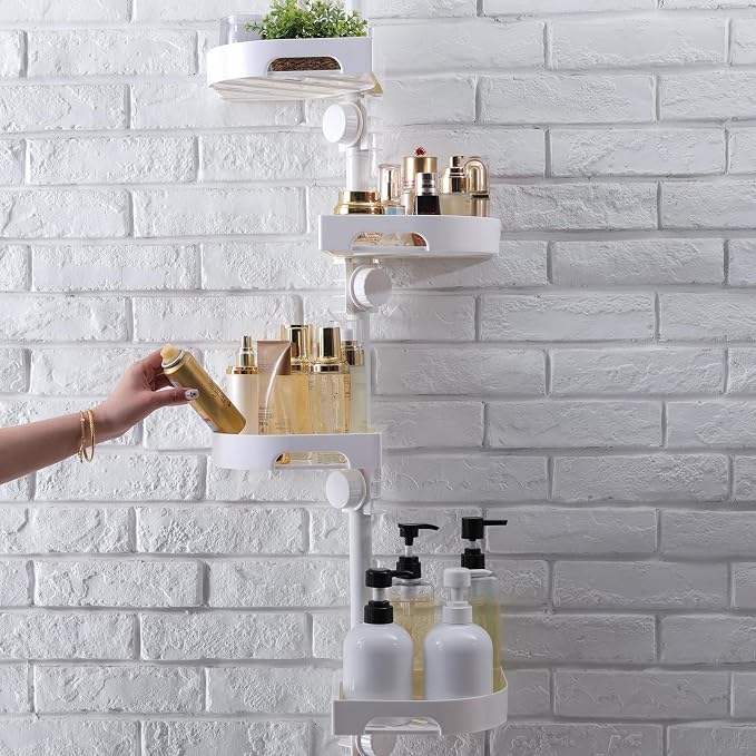 4-Tier Corner Shower Caddy Tension Pole Organizer by SHUANGQING