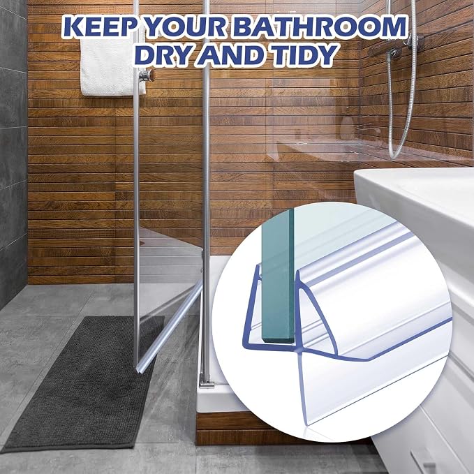 Frienda 4 Pcs Shower Door Bottom Seal 3/16" x 36'' Clear PVC Glass Door Sweep - Image 6