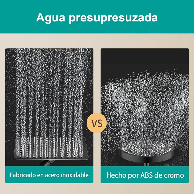 Square Rain Shower Head, High Flow Stainless Steel, Work - Image 6