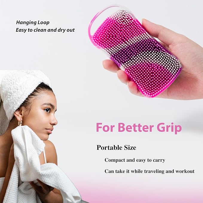 2 PC Silicone Body Scrubber, 2 in 1 Exfoliating Shower Bath Scrubber, Soft - Image 3