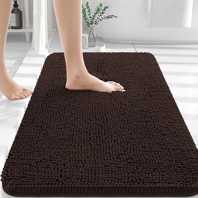 OLANLY Bathroom Rugs 30x20, Extra Soft Absorbent Chenille Bath Rugs, Rubber by OLANLY