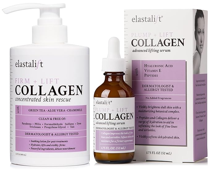 Elastalift Collagen Serum For Face + Collagen Body Cream & Face Moisturizer 2pc by Elastalift