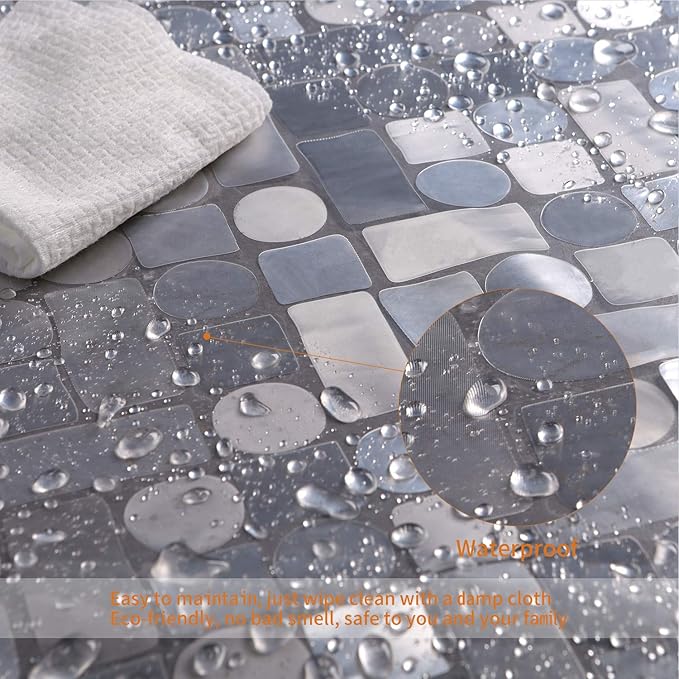 WELTRXE EVA Shower Curtain Liner Waterproof, Thick Liner Without Chemical Smell - Image 5