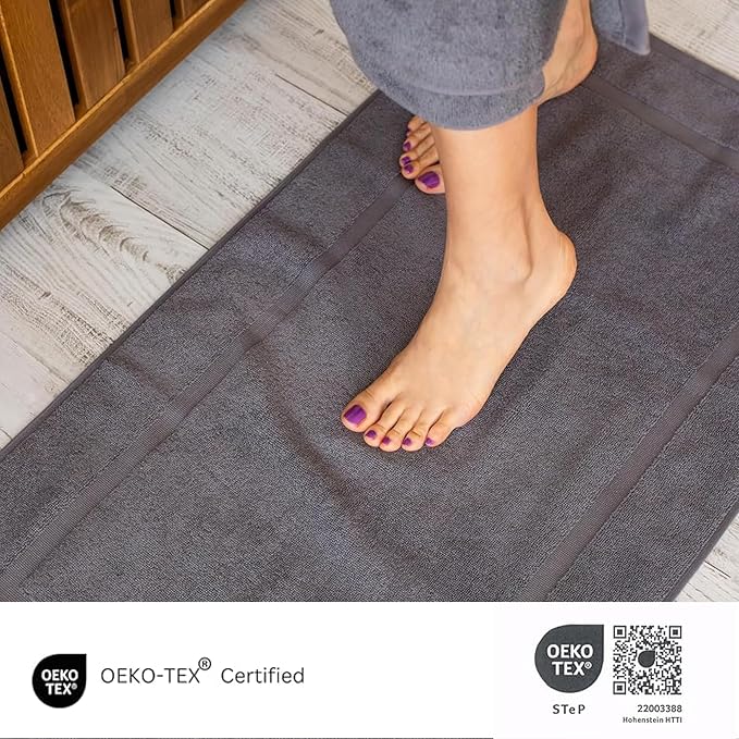 SALBAKOS 100% Turkish Cotton Bath Mat Set 2-Piece - Image 3