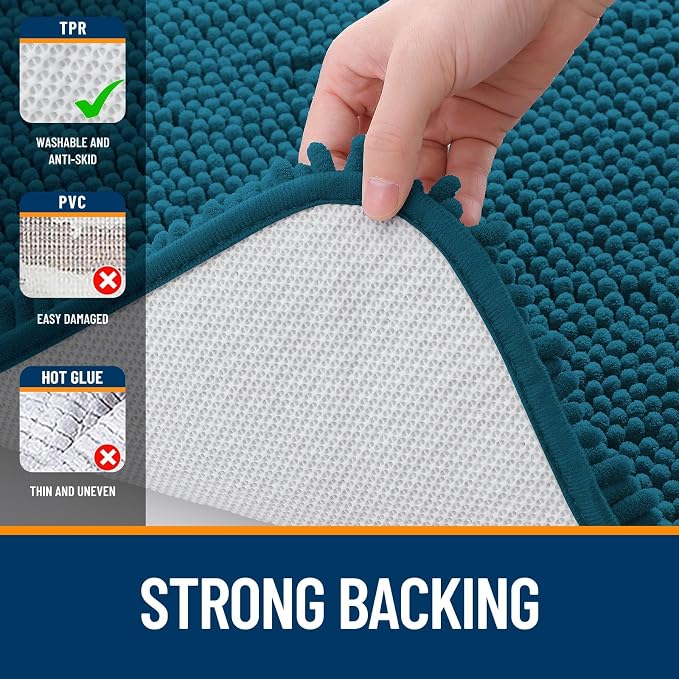 OLANLY Bathroom Rugs Sets 2 Piece, Soft Absorbent Chenille Bath Mats and - Image 5