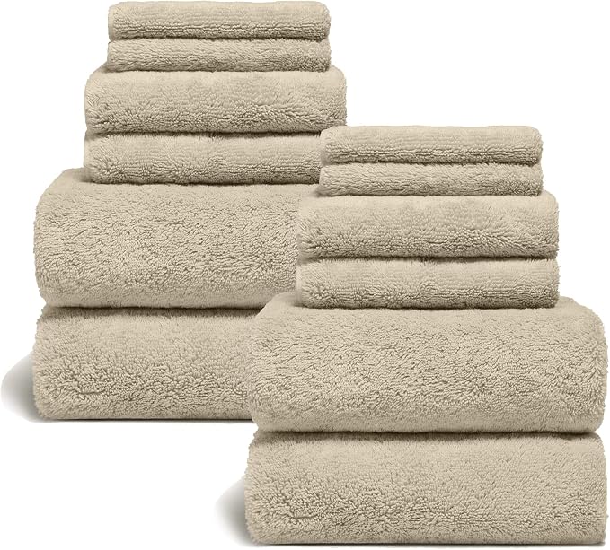 Italic Ultraplush 12-Piece Family Towel Set – Luxury Bath Towels, Hand Towels & by Italic