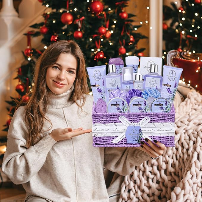 Spa Gifts for Women Bath and Body Lavender Gift Set, Spa Gift Basket for Self - Image 5