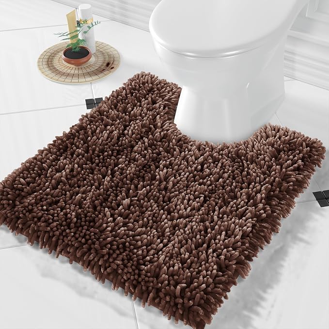 Yimobra Toilet Rugs U Shaped Washable, Extra Thick Soft Absorbent Chenille by Yimobra