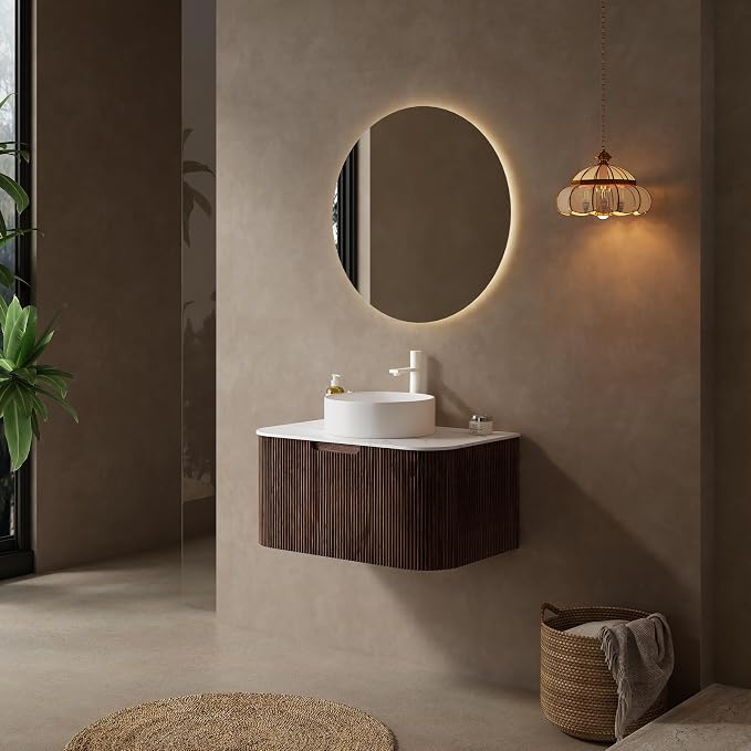36" Floating Bathroom Vanity Without Sink, Marble Top, Solid Wood Surface and - Image 7