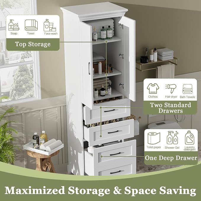 72" Tall Narrow Storage Cabinet - Image 6