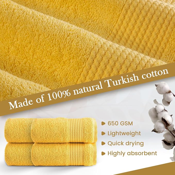 HALLEY Turkish Cotton Towels Hand Towels Super Soft Highly Absorbent 100% - Image 3