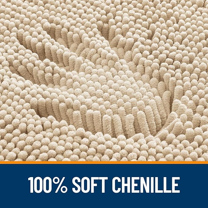 OLANLY Toilet Rugs U-Shaped 24x20, Extra Soft Absorbent Chenille Contour - Image 3