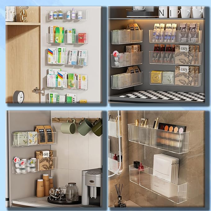 2 Pack Bathroom Makeup Organizer Wall Mount Clear Bathroom Organizers and - Image 6