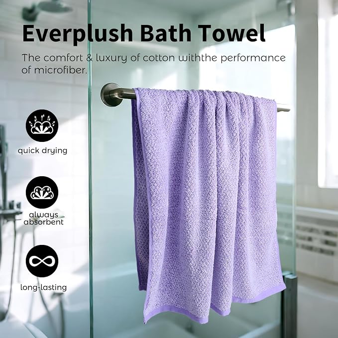 Everplush Diamond Collection Extra Large Bath Sheet Towel – 1 Pieces, Super - Image 3