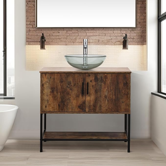 UEV Rustic Brown 36" Bathroom Vanity by YourHomeExcellentVendor