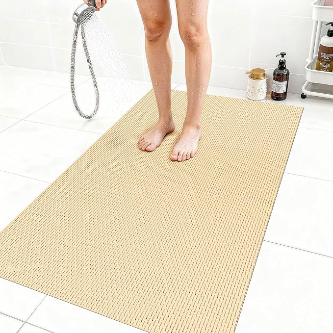 Extra Large Non-Slip Shower Mat, Fast-Dry PVC Bath Stall Tub Mat, Drain-Hole by Unknown
