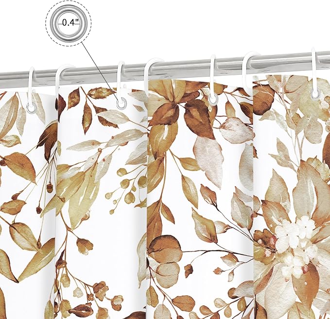 Gibelle Extra Long Shower Curtain 72 x 84, Watercolor Plant Eucalyptus Leaves - Image 4