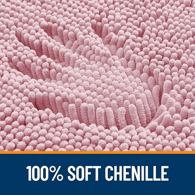 OLANLY Bathroom Rugs 30x20, Extra Soft Absorbent Chenille Bath Rugs, Rubber - Image 3